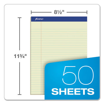 Ampad® Pastel Writing Pads, Wide-legal Rule, Blue Headband, 50 Green-tint 8.5 X 11.75 Sheets, Dozen freeshipping - TVN Wholesale